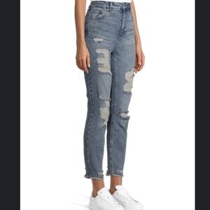 Tinseltown High-Rise Distressed Skinny Mom Jean - Size 11